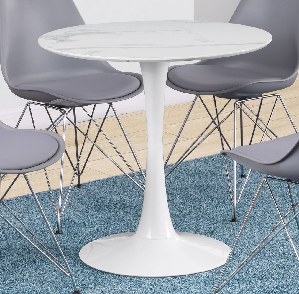 Arkell 30-Inch Round Pedestal Dining Table White