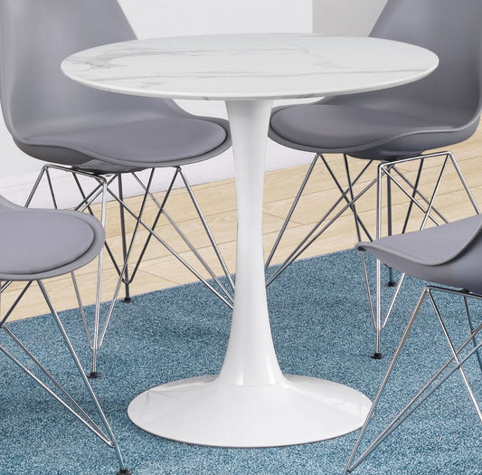 Arkell 30-Inch Round Pedestal Dining Table White